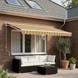 Maison Exclusive - Housse de remplacement pour parasol, 6x3,5 mètres, rayé vert-jaune