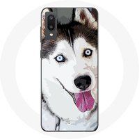 Maniacase Etui voor Samsung Galaxy A02 Siberische witte Husky blauwe ogen