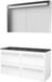 Basic-Line Premium 46 Badkamermeubelset - 120 x 46 cm - Met Grepen - 4 Lades - Hardstenen Wastafel - 2 Kraangaten - Spiegelkast met LED Verlichting - Ice White