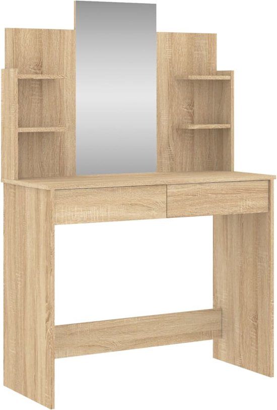 vidaXL Kaptafel met spiegel, 96x39x142 cm, Sonoma eikenkleurig