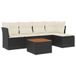vidaXL 6-delige Loungeset met Kussens, Poly Rattan, Zwart