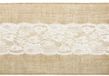 Merkloos / Sans marque Partydeco Sp. Z O. O. 2x Bruiloft/huwelijk jute tafellopers 28 x 275 cm met wit kant