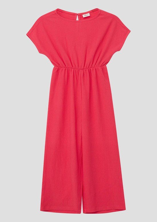 s.Oliver Jurk Koraalrood Kinderen Polyester Lange Mouw Ronde Hals Effen - Maat 128