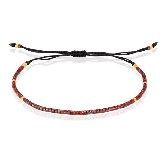 Memphis Fijn Kralen Armbandje - Rood