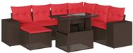 vidaXL Ensemble de banc de jardin 8 pièces avec coussins, polyrotin marron