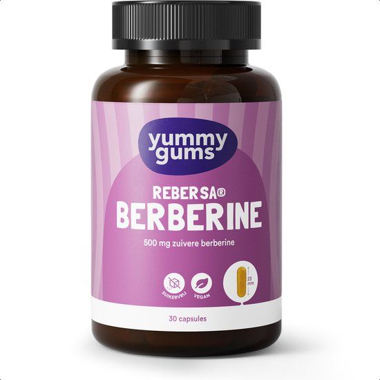 Yummygums Rebersa Berberine Capsules - 500 mg - Vegan - 30 Capsules