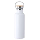 Merkloos Thermische fles / isoleer kan Ying 500 ml RVS / Bamboe Wit