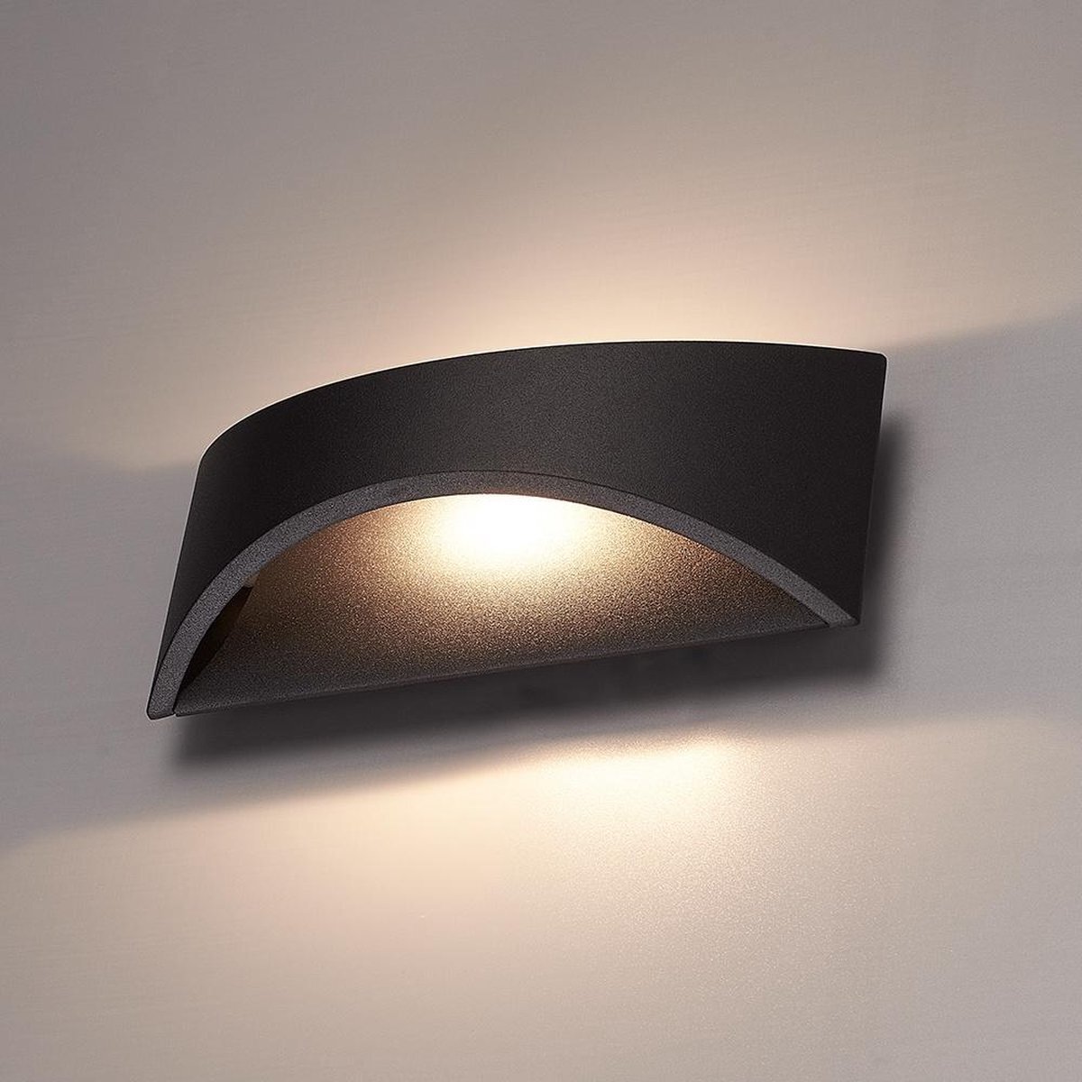 HOFTRONIC HOFTRONIC™ LED wandlamp Zwart Rechthoek - IP54 - Tweezijdig oplichtend - 6 Watt - 3000K - Iowa - Mooi Design - Uitermate geschikt voor binnen en buiten