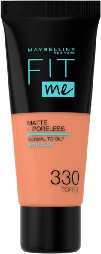 Maybelline Fit Me Matte + Poreless Foundation - 330 Toffee - Medium Dekkende Foundation met Matte Finish voor de Normale tot Vette Huid - 30 ml