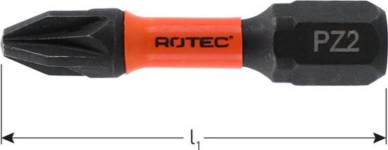 Rotec IMPACT schroefbit, PZ3x30 (Pozi) (2st.)
