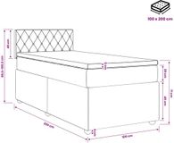 vidaXL Boxspringbed met matras, zwart, 100 x 200 cm, fluweel