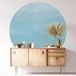 Sticker Mural Rond - Couleur Tendance - Diamètre 60 cm - Adhésif + Protection Brillante