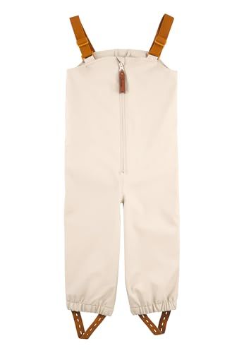 Sterntaler Uniseks kinderregenbroek met ritssluiting, verstelbare bandjes, ongevoerd, effen uitrusting voor baby's en peuters, beige, 80