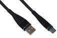 LINK LKGZ91 USB-kabel type C, 1,2 m, spiraalkabel kleur zwart met flexibele bescherming op de stekker