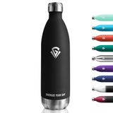 Thermosfles 1000 ml, geschikt voor koolzuurhoudende dranken, BPA-vrij, lekvrij, dubbelwandig, thermoskan, voor fitness, hardlopen, kantoor, kinderen, volwassenen, camping, fitness, bubbels