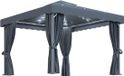 vidaXL Prieel met gordijn en LED-lichtslinger 3x3 m antracietkleurig