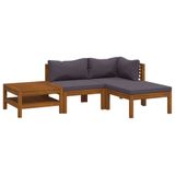 VidaXL 12-delige Loungeset met Kussens Massief Acaciahout