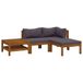 vidaXL 3-delige Loungeset met Kussens Massief Acaciahout