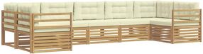 vidaXL - Hoek loungeset - 7 zitplekken - Wit en crème - Polyester
