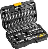Topex Dopsleutelset 1/4" 46-delig Ergonomisch Gehandvat