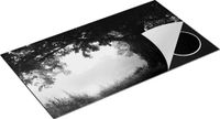 Chefcare Inductie Beschermer Eikenboom aan het Water - Zwart Wit - 95x55 cm