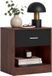 Merkloos Relaxdays Nachtkastje - met lade - 41x39x28 cm - bruin-zwart