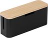 Relaxdays Kabelbox voor stekkerdoos - Bamboe - Naturel/Zwart
