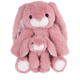 LUPILU® Peluche mère avec bébé chat ou chien ou cheval ou lapin