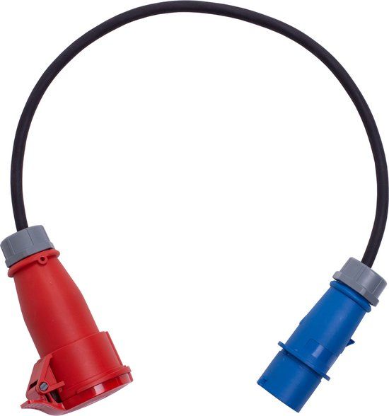 EV Adaptor ADAP1 - 1 to 3 Phase Adapter - 16A - Red/Blue