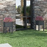 Maison Exclusive - Plantenbak, 2 stuks, grijs, 40x40x70 cm, massief hout, grenen