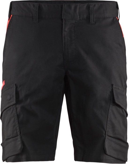 Blåkläder Industrie short met stretch 1446-1832 - Zwart/Rood - C58