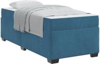 vidaXL Bedframe met matras Donkerblauw 90 x 200 cm Stof