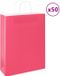 vidaXL Papieren zakken 50 st met hengsels 32x12x42 cm roze