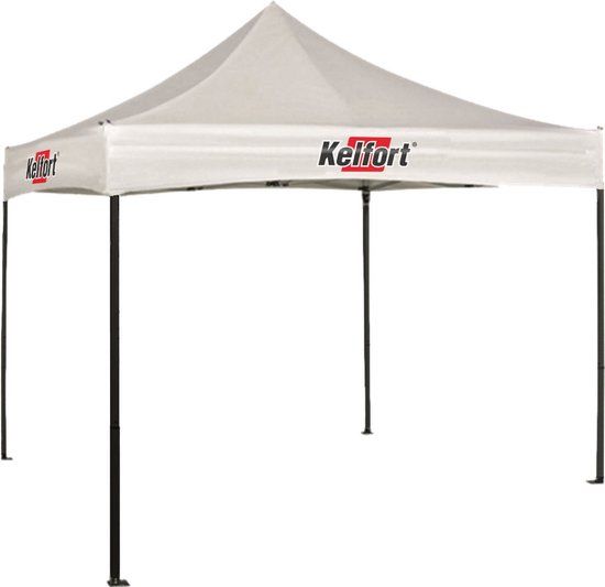 Doorwerktent 3x3m wit - stalen frame