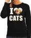 Bellatio Decorations I love cats trui met dieren foto van een rode kat zwart voor dames - cadeau sweater katten liefhebber XXL