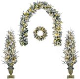 vidaXL Mini Sapin de Noël 120 cm 275 LED's Blanc Chaud PVC et PE Vert et Blanc