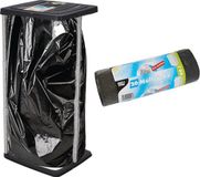 Storage solutions Staande vuilniszakhouder - zwart - 60L - incl. 20x stuks vuilniszakken