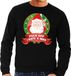 Bellatio Decorations Foute kersttrui / sweater - zwart - Kerstman met wiet Fuck Off I Hate X-mas heren M