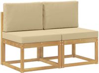 vidaXL - Middelste sofa - Massief acaciahout - Wit