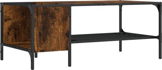 vidaXL Salontafel met rek 100x51x40 cm bewerkt hout gerookt eikenkleur