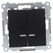 Kontakt-Simon Simon 54 schakelaar voor kaarsen met LED-verlichting en IP44-bescherming (module), 10A, 250V, snelaansluitingen, matzwart, met inbouwdeel DU1W, model DW5BL.01/49