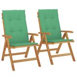 vidaXL Tuinstoel Polyester Groen Gecapitonneerde Zitting 8 Stuks