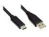 Alcasa GC-M0116 USB-kabel 0,5 m USB Type-C naar USB Type-A Zwart
