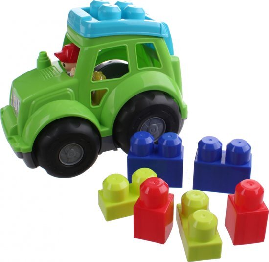 Baci Lingerie Tractor Met Bouwblokken 8-delig Groen/blauw