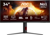 AOC CU34G4AD computer monitor 86,4 cm (34") 3440 x 1440 Pixels Wide Quad HD Zwart, Rood