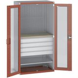 BOTT Kast Cubio mini-werkplaats 1 legbord met transparant deuren