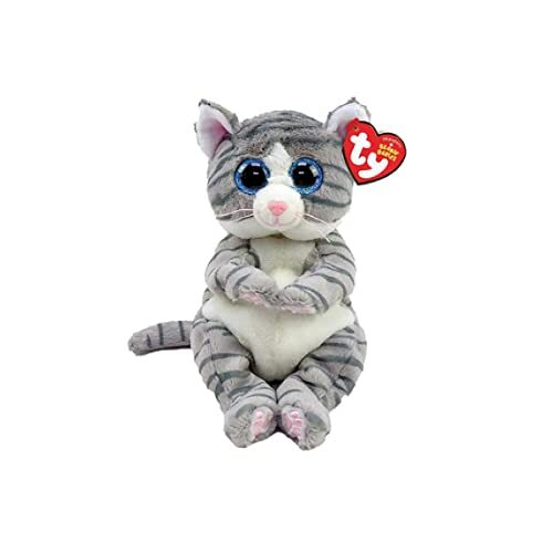 TY Beanie Babies-Peluche Mitzi Le Chat 15 cm, grijs, TY40539