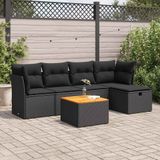 Maison Exclusive - Salon de jardin 6 pièces avec coussins, rotin synthétique noir
