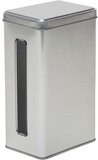 2x Silver Rectangular Storage Tins with Window 17 cm - Silver Storage Tins - Storage Cans