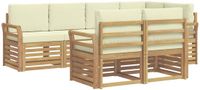 vidaXL Ensemble de canapés d'extérieur 7 pièces blanc et crème Polyester